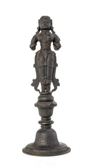 A bronze figure of Deepa Lakshmi, India, 19th century, 39,5 cm high