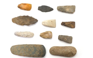 SOLD. A collection of 11 stone age artefacts. – Bruun Rasmussen Auctioneers of Fine Art...