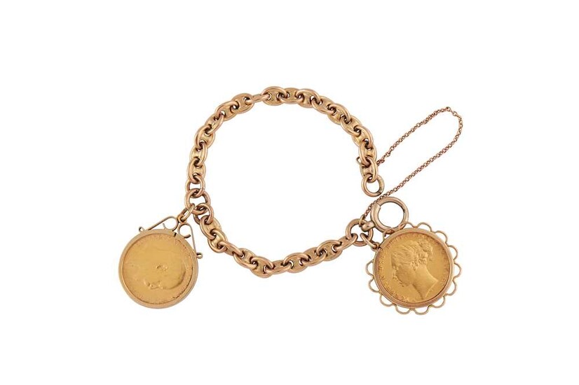 A gold fancy-link bracelet