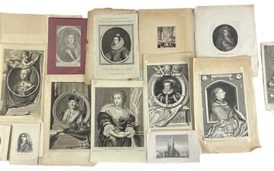 A group of fifteen 19th century and later prints, engravings...
