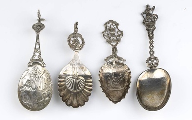 A group of four Continental silver spoons - most probably...