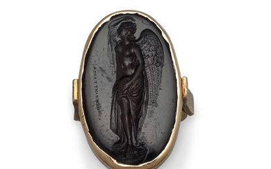 A hardstone intaglio ring,, by Nathaniel Marchant (1739-1816)