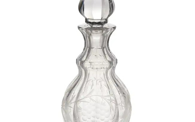 A large Victorian crystal decanter, late 19th century, of mallet form with...