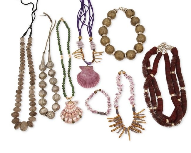 A large group of costume jewelry