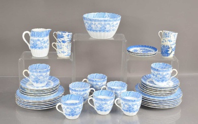 A late 19th-Early 20th Century blue and white coffee and tea set