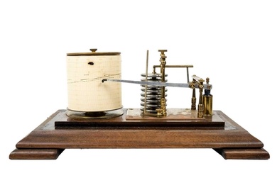 A late Victorian rosewood cased barograph. The lift of cover...