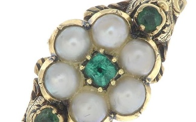 A mid 19th century gold split pearl and vari-cut