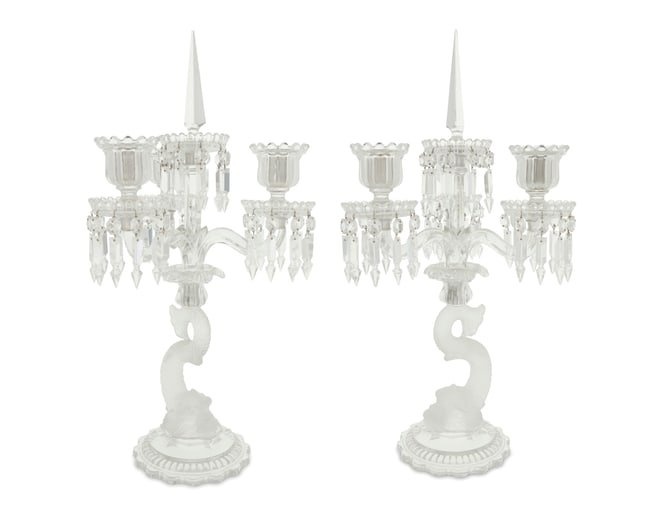 A pair of Baccarat candelabra