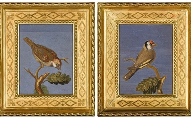 A pair of Italian micromosaic panels, in the manner of Giacomo Raffaelli, circa 1800