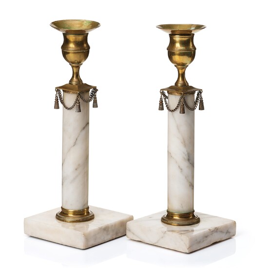 A pair of Late Gustavian candlesticks.
