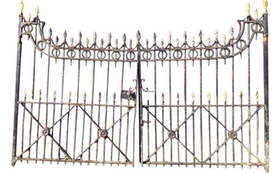 A pair of Victorian cast iron 'country house' gates...