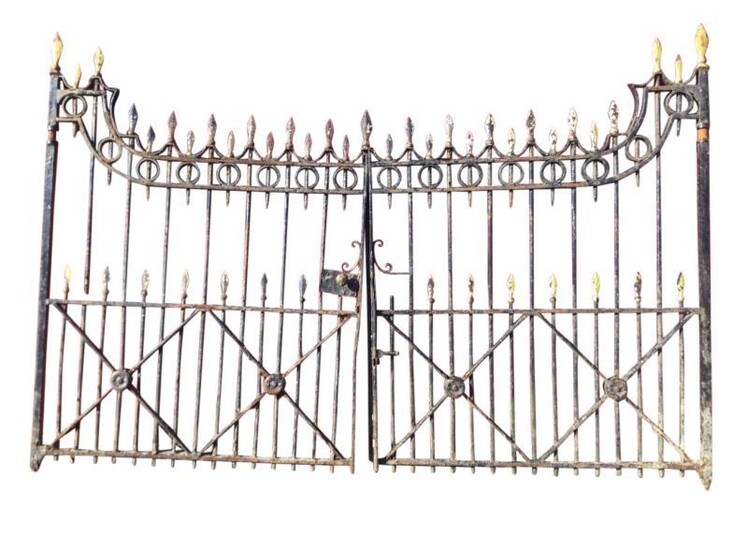 A pair of Victorian cast iron 'country house' gates...