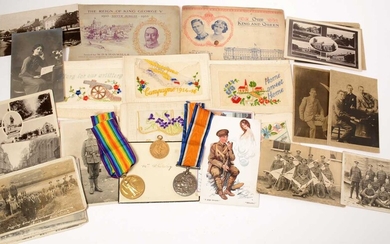 A pair of WWI GS medals and effects