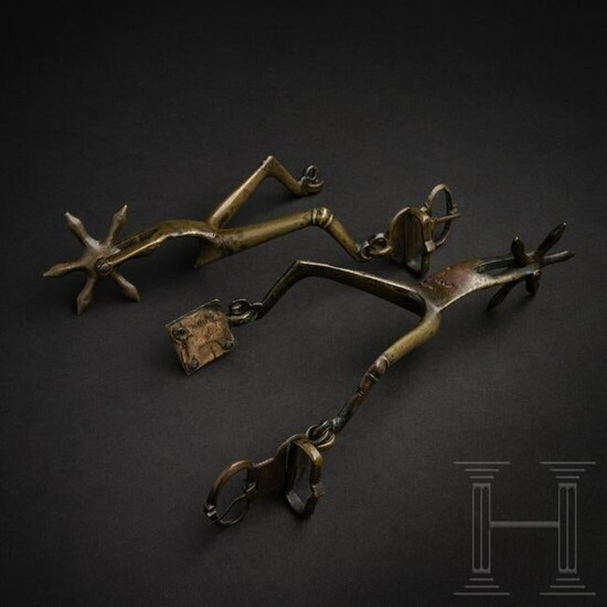 A pair of rare English or French Gothic wheel spurs