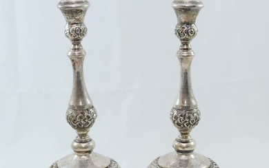 A pair of silver candlesticks - Israel - 20th century