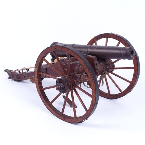 A scratch-built model field cannon with bronze barrel, on me...