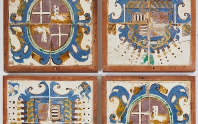 A set of Continental earthenware tile panels