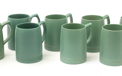 A set of eight Wedgwood mugs designed by Keith Murray.