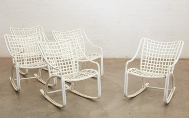 A set of five Brown Jordan Kantan rocking chair