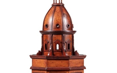 A walnut architectural modello, 20th century | Modello architectural en noyer, XXe siècle