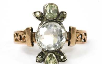 A zircon, chrysoberyl and marcasite ring