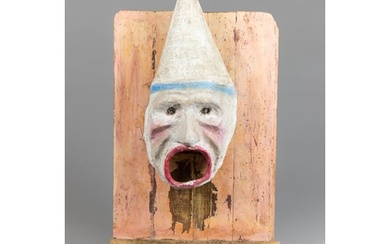 AN EARLY 20TH CENTURY PAINTED PAPIER-MÂCHÉ FRENCH FAIRGROUND...