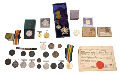 AN INTERESTING MISCELLANEOUS GROUP OF MEDALS, MEDALLIONS AND COINS