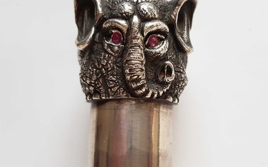 ANTIQUE RUSSIAN SILVER ELEPHANT HEAD STIRRUP CUP