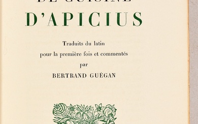 APICIUS, Marcus Gavius Les dix livres de cuisine. Traduits du latin pour la première fois...