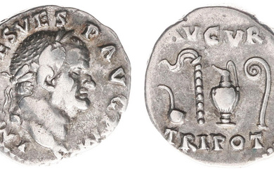 AR Denarius (Rome AD 71, 3.30g) - IMP CAES VESP...