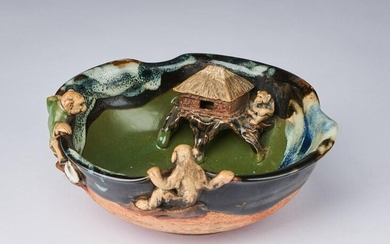 ARTE GIAPPONESE A glazed Sumida ware bowlJapan