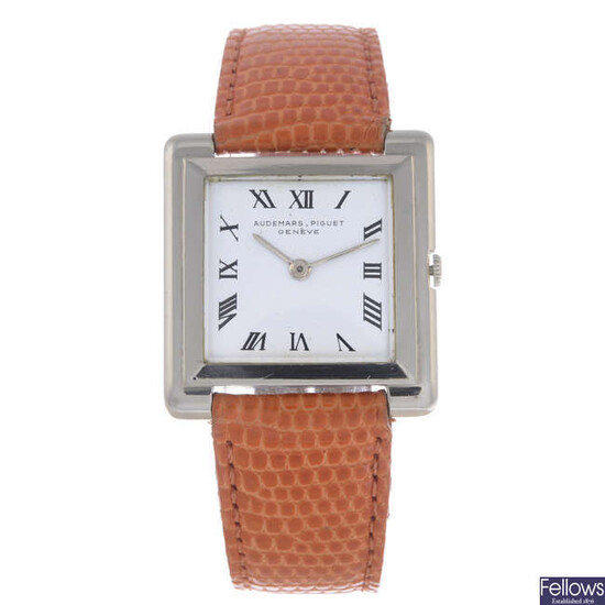 AUDEMARS PIGUET - a mid-size white metal wrist watch.