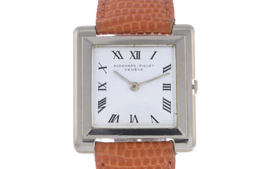 AUDEMARS PIGUET - a mid-size white metal wrist watch.