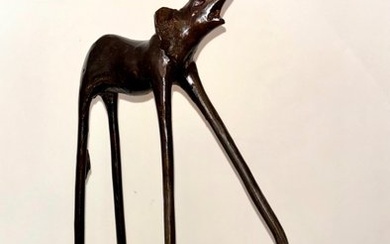Abdoulaye Derme - Sculpture, Eléphant - 39.5 cm - Patinated bronze