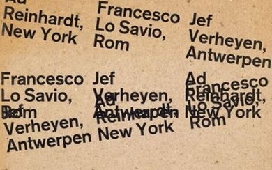 Ad Reinhardt, New York. Francesco Lo Savio, Rom. Jef