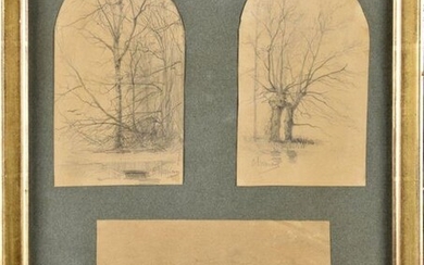 Adolphe APPIAN (1818-1898) Etudes d'arbres...