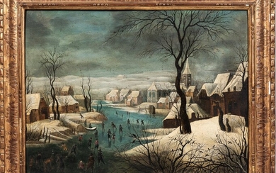 After Pieter Bruegel the Elder (Flemish, c. 1525-1569) Winterlandschap met schaatsers en vogelknip