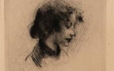 Albert Besnard (French, 1849-1934) Profile of a Young Woman