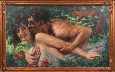 Alfred Schwarzschild "Faun and Nymph" Painting.