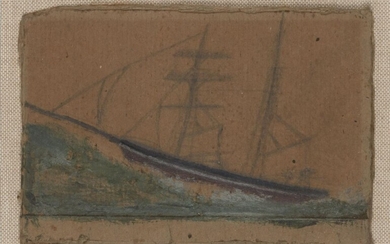 Alfred Wallis, British 1855-1942- Sailing in Stormy Seas; pencil and...