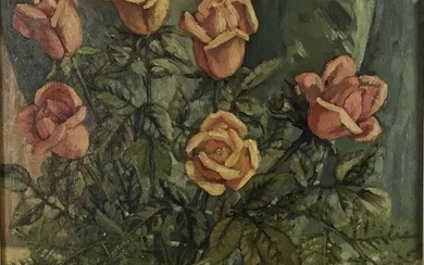 Alice Rebecca Kendall (1922-2011) oil on canvas, Still life of roses, signed N.B. Alice Rebecca Kendall was the President of the Royal Society of Women Artists