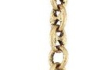 An 18ct gold watch chain, of anchor...