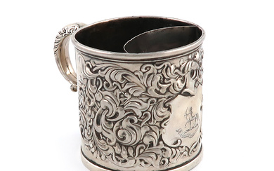 An American silver feeding cup / shaving mug