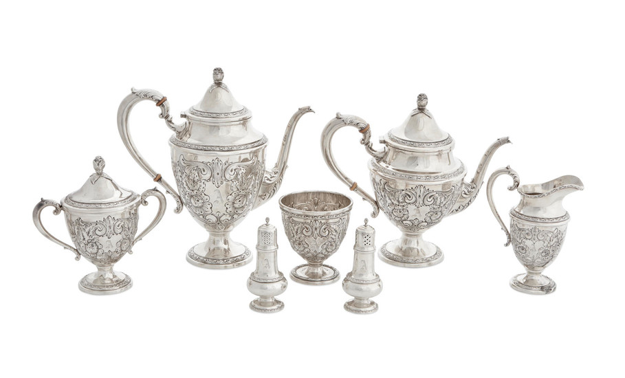An American sterling silver five-piece tea and coffee service