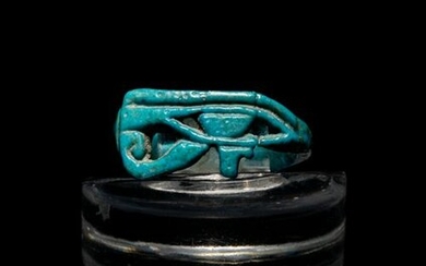An Egyptian Faience Finger Ring with a Wadjet Eye