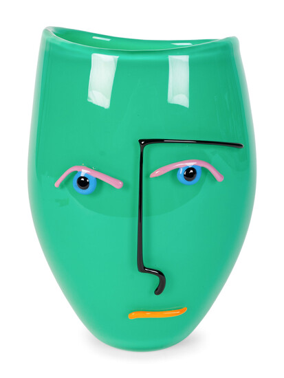 An Orrefors Glass Face Vase