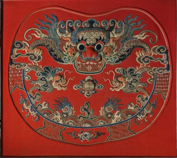 An early 20th century Chinese embroidery of a dragon