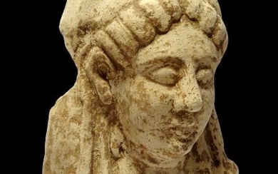 Ancient Greek Ceramic - Large bust of a young Koré - archaic period