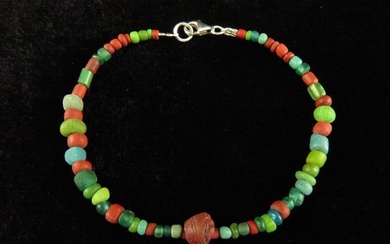 Ancient Roman Bracelet made of coloured Glass beads - 19.5 cm (No Reserve Price)