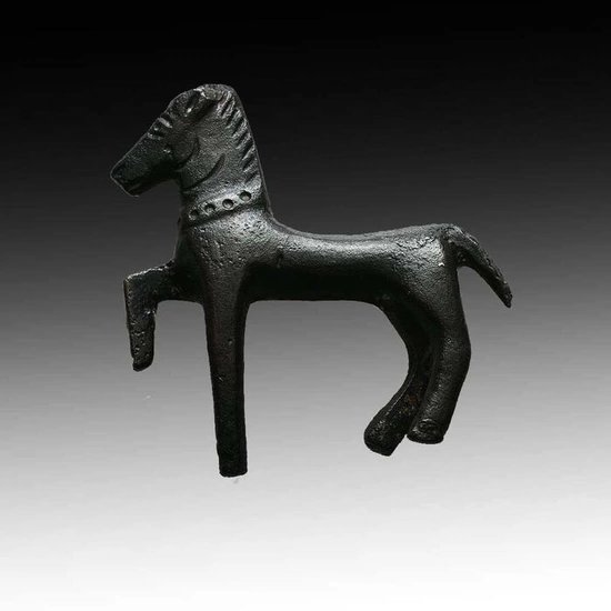 Ancient Roman Bronze Ceremonial Horse Statuette - (50×15×50 mm)